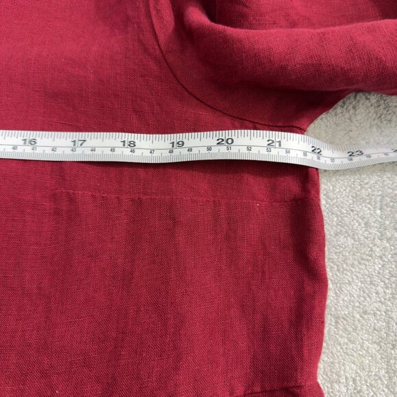NWT Son De Flor Red Linen Long Sleeve Sailor Collar Dress L/XL Made In Lithuania - Picture 8 of 12